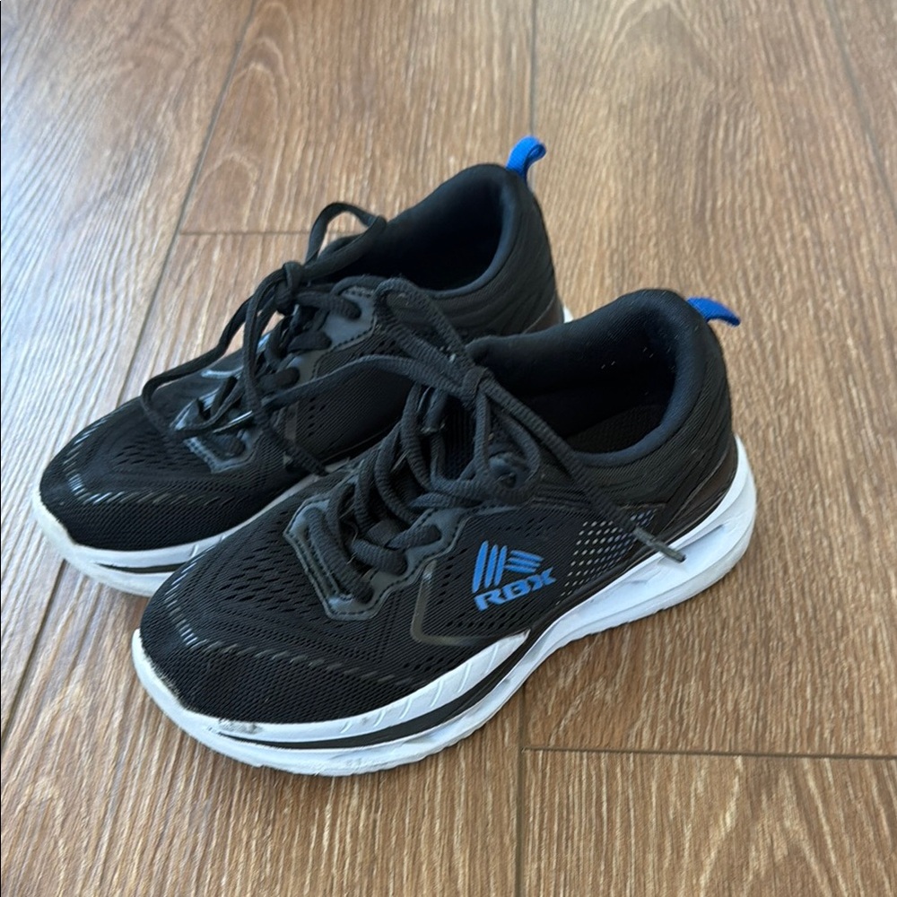 Reebok Kids Black Sneakers with Blue Accents